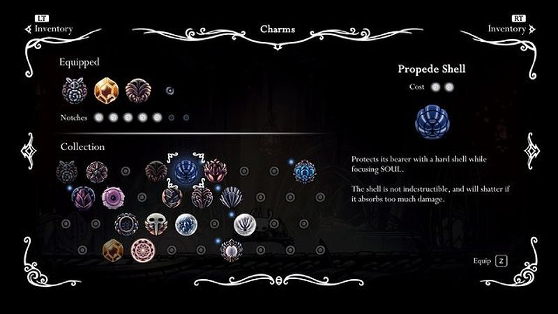 Hệ thống Charm trong Hollow Knight